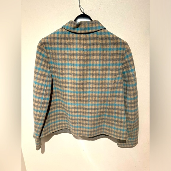 Vintage Talbots Wool Blazer Blue & Gray Plaid Checks Size Small - Picture 6 of 6